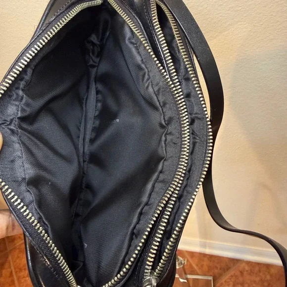 Vintage Fendi Zucca Zucchino Canvas Baguette Bag Black FF Monogram Double Zip - Picture 5 of 15